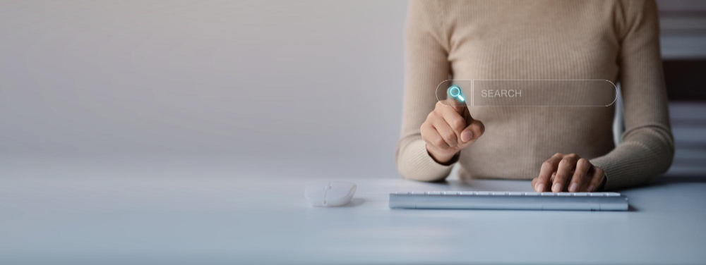 Ilustración de una guía de SEO para principiantes con gráfico de crecimiento